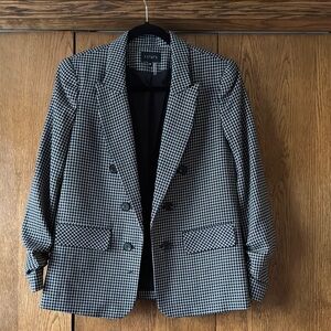 1 State Monochrome Checkered Blazer